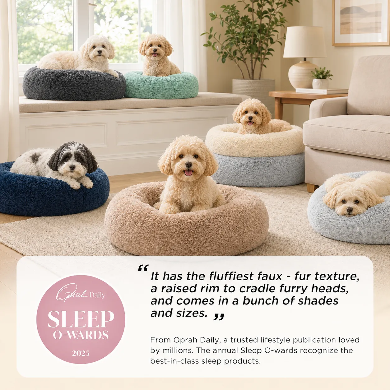 Bedsure Calming Donut Dog Bed thumbnail