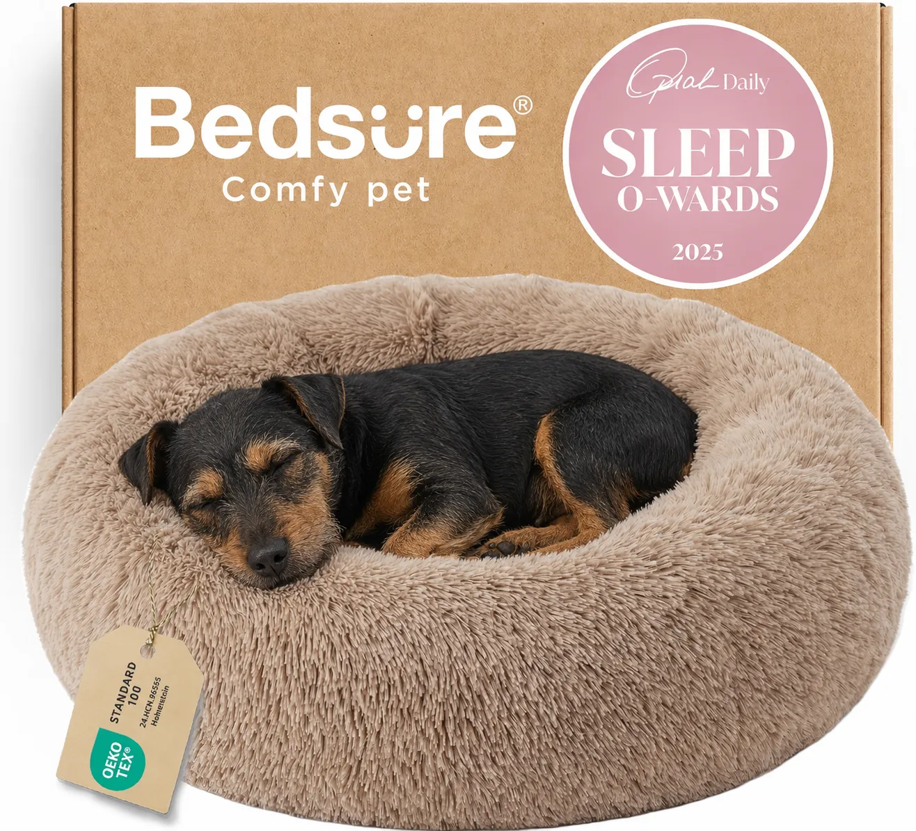 Bedsure Calming Donut Dog Bed