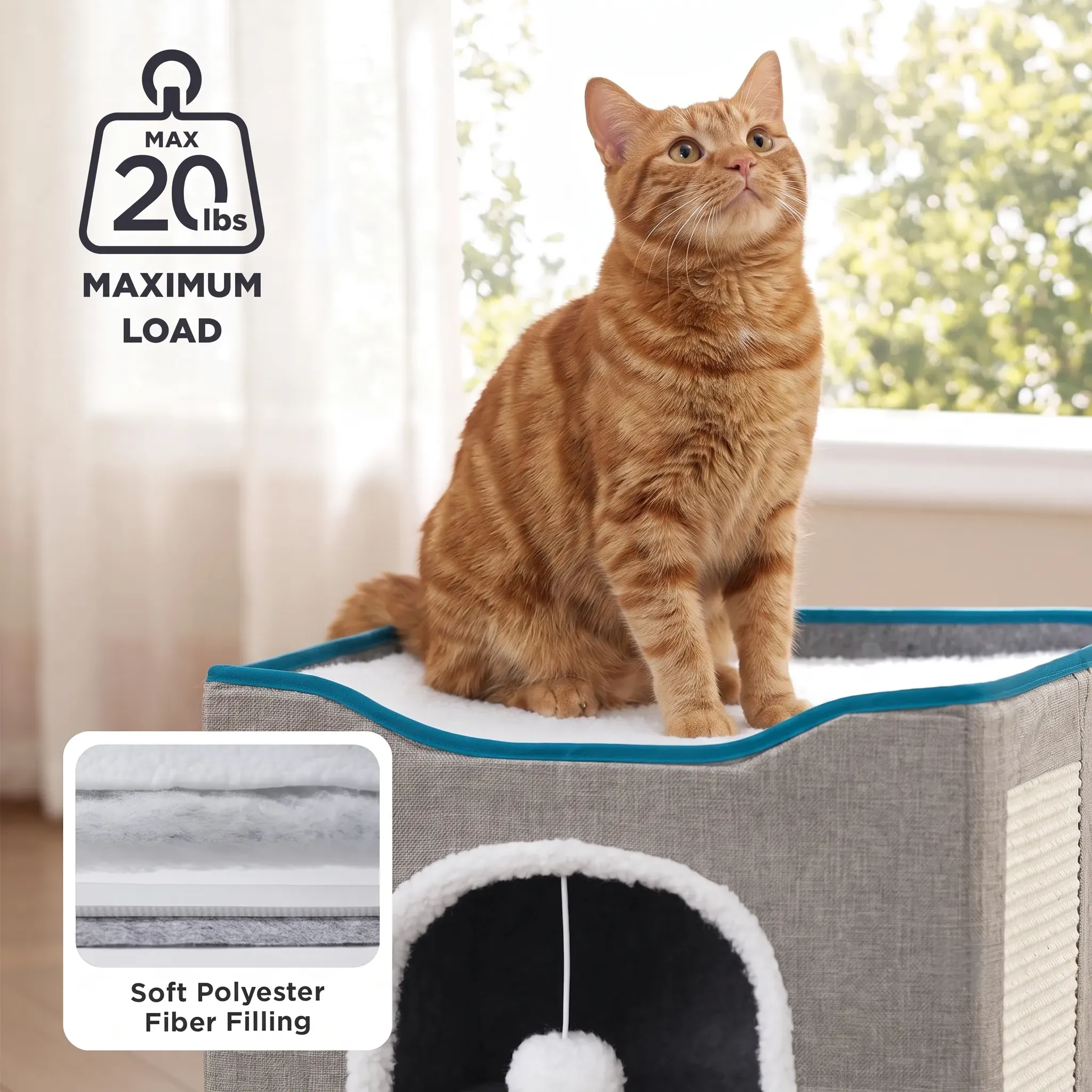 Bedsure Foldable Sherpa Cat Cube