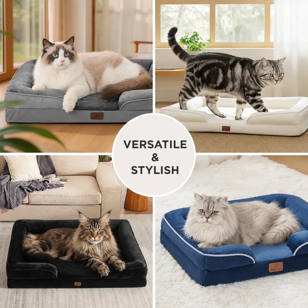 Bedsure Orthopedic Small Bolster Pet Bed thumbnail