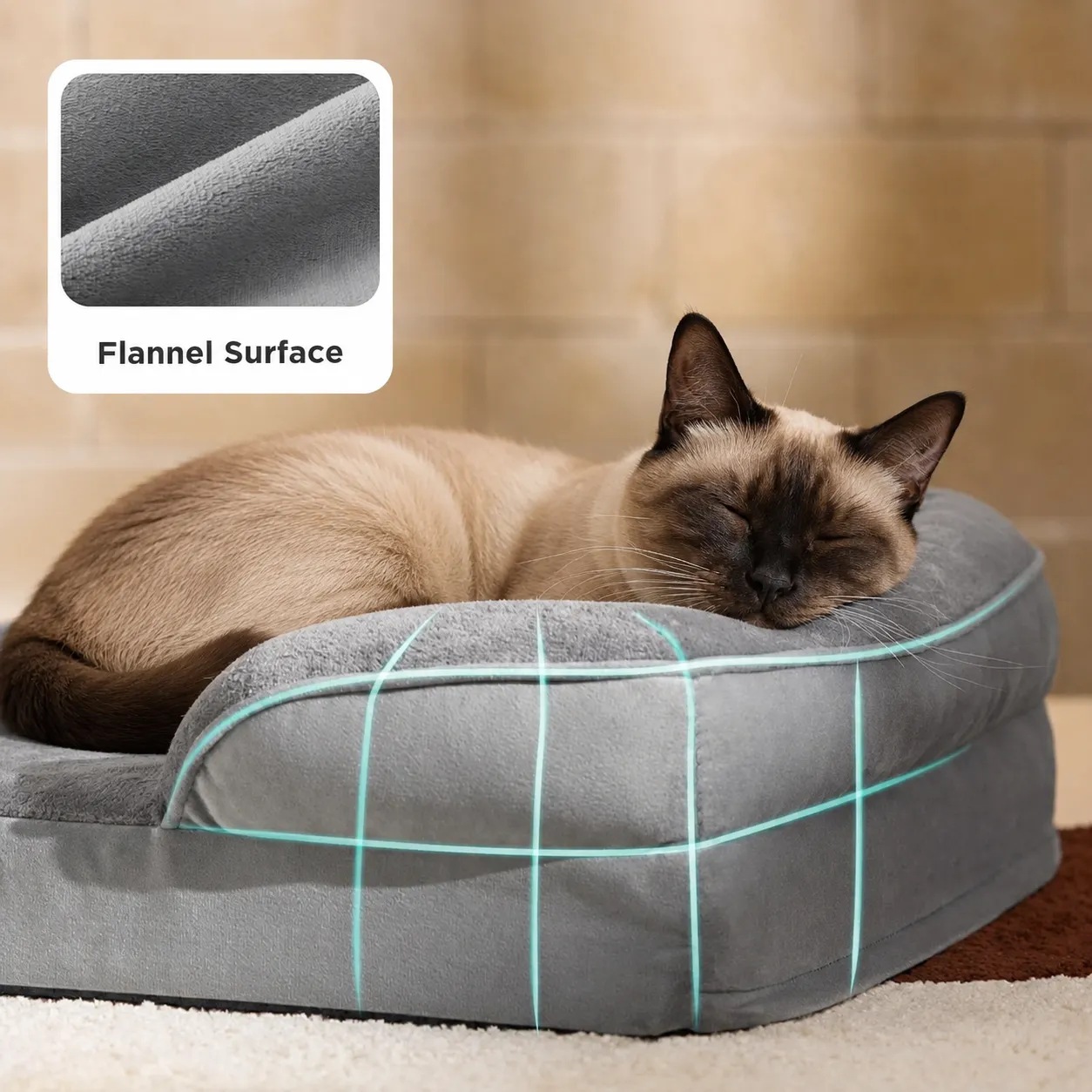 Bedsure Orthopedic Small Bolster Pet Bed